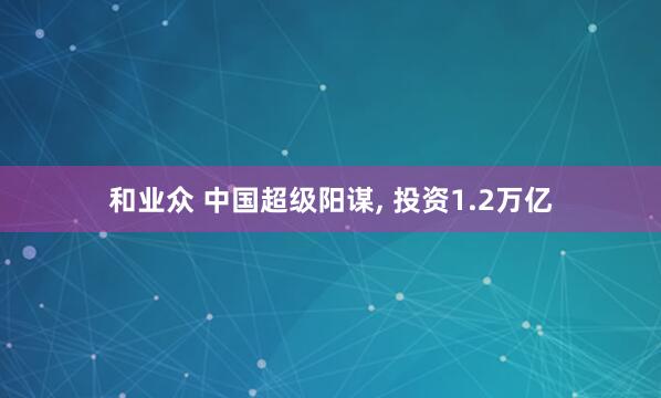 和业众 中国超级阳谋, 投资1.2万亿