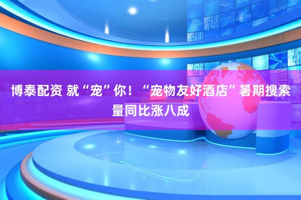 博泰配资 就“宠”你！“宠物友好酒店”暑期搜索量同比涨八成