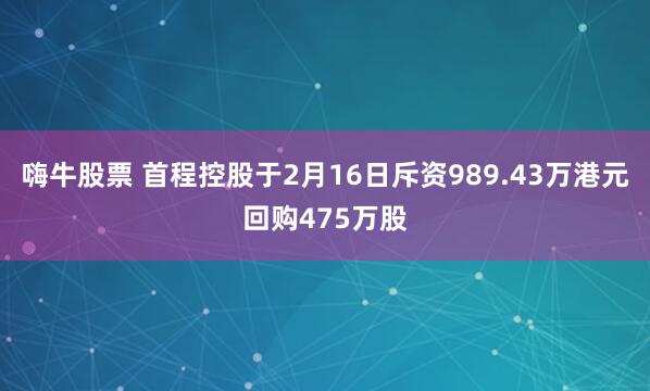 嗨牛股票 首程控股于2月16日斥资989.43万港元回购475万股